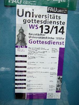 FAU Poster Universitätsgottesdienst